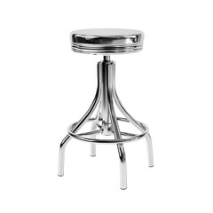 Retro chrome adjustable height bar stool with padded seat