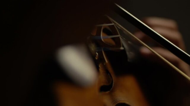 Violin Violinista Primer plano, detalles de violin estilo cinematografico, performance mujer, musico 
