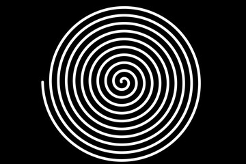 white spiral coiling inward on a black background with an hypnotic effect