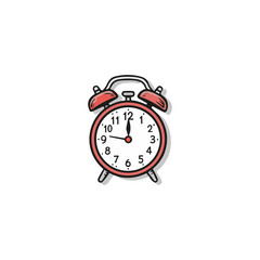 Alarm clock icon logo flat vector design