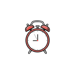Alarm clock icon logo flat vector design