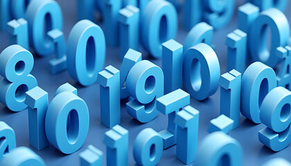 Abstract blue numbers in a repeating pattern, perfect for backgrounds and concepts