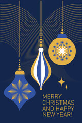 Christmas card. Merry Christmas and Happy New Year Vector Image