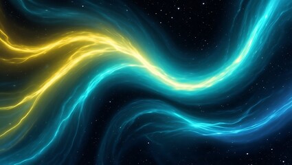 Abstract Cosmic Energy Waves Flowing in the Nebula Universe - Digital Art