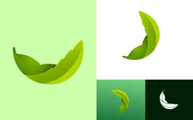 Leaf logo. Green leaf logo design. Green Leaf ecology design conceptual. Creative falling leaf design ideas. Similar design