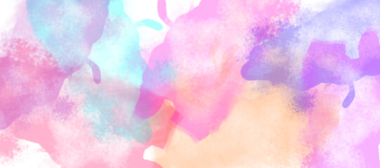 Soft watercolor texture featuring a blend of pastel hues, including pink, purple, blue, and peach