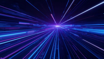 Experience hyper speed with vibrant blue and magenta light streaks, perfect for futuristic tech designs and dynamic digital art projects now