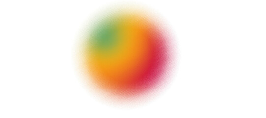 A circular blur featuring a gradient of vibrant colors including red, orange, yellow, and green