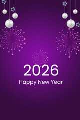 new year background with christmas balls, and sparkles.