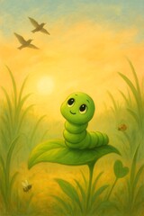Fototapeta premium A Cute Little Catterpillar