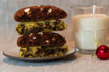 chocolate chip cookies and milk