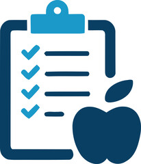 Healthy diet plan checklist with apple illustration for wellness and nutrition