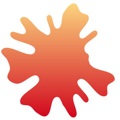 Obraz premium A pink and yellow splatter of paint on a white background. The splatter is large and has a lot of texture