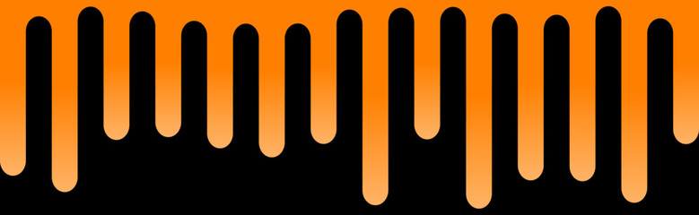 A long orange line with black spots