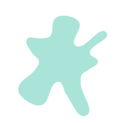 A green splatter of paint on a white background