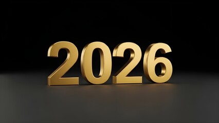 New Year 2026 Minimalist Gold Typography