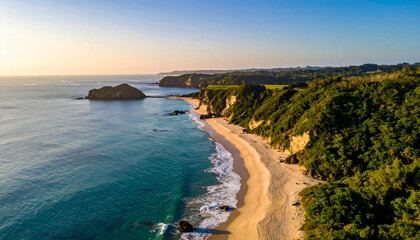 Obraz premium Tropical Beach Paradise Aerial View