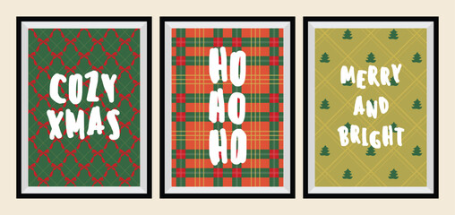 A collection of Christmas greeting cards with whimsical holiday ornaments. © DesignThatMatters