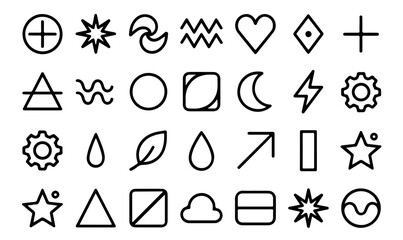 Geometric Abstract Minimalist Line Art Icons