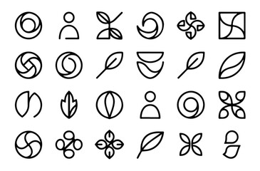 Minimalist Line Art Icons Vector Collection