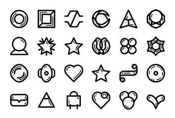 Fat Line Art Icons Minimal Vector Pack