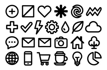 Overlapping Minimalist Line Art Icons Pattern