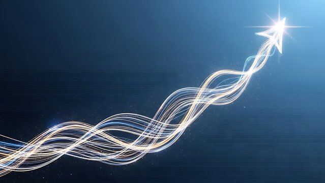 Modern arrow soars upward with elegant lines, showing growth and potential, ideal for business presentations and innovative marketing campaigns