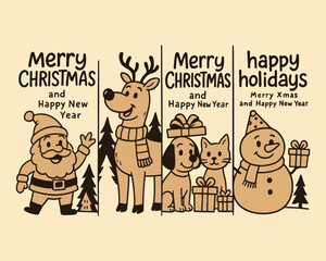 Set of funny cartoon vector animal illustrations for a children's coloring book drawing map art