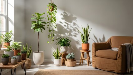 Indoor Plant Corner with Natural Light