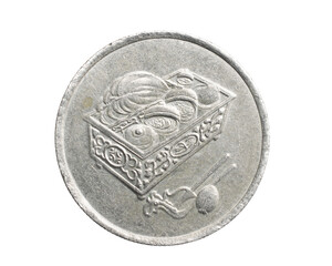 Malaysia twenty sen coin on a white isolated background © Krzysztof Bubel