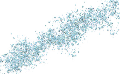 Abstract Icy Blue Powder or Snow Dust Particle Stream Overlay