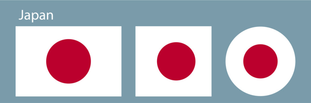 set of japan flag 