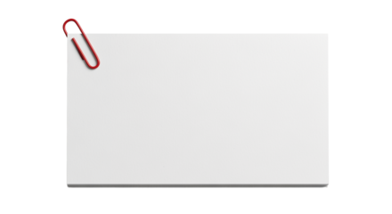 Blank White Paper with Red Paper Clip