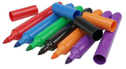 Colorful Marker Pens Collection