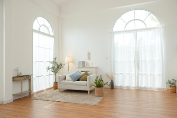 Bright and Airy Living Room With Cozy Furniture and Natural Light in a Modern Home