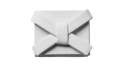 Folded White Martial Arts Uniform and Belt