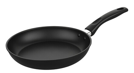 Modern Black Non-Stick Frying Pan Isolated