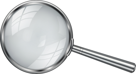 Realistic Silver Magnifying Glass Illustration
