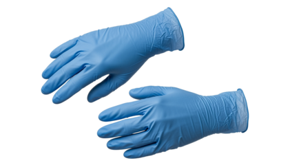 Blue Medical Nitrile Gloves Isolated