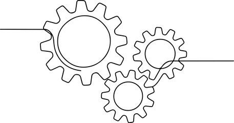 Abstract gear cog silhouette icon for settings and configuration isolated on white background