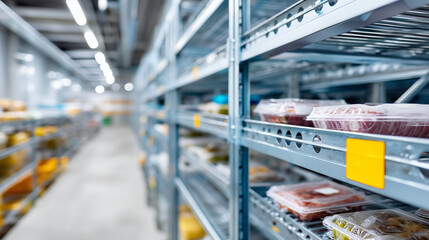 Cold room shelving, industrial rack system, warehouse frozen storage, logistics organization method, food inventory management, temperature-controlled facility, metal framework vis