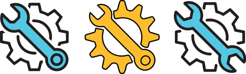 Wrench and Gear Icons for Settings and Tools