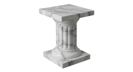 Elegant White Marble Column Pedestal 3D