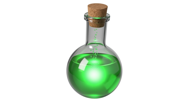 Magic Potion Bottle Green Liquid