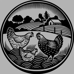  Closeup shot of a hen sitting on the grass with its chicken