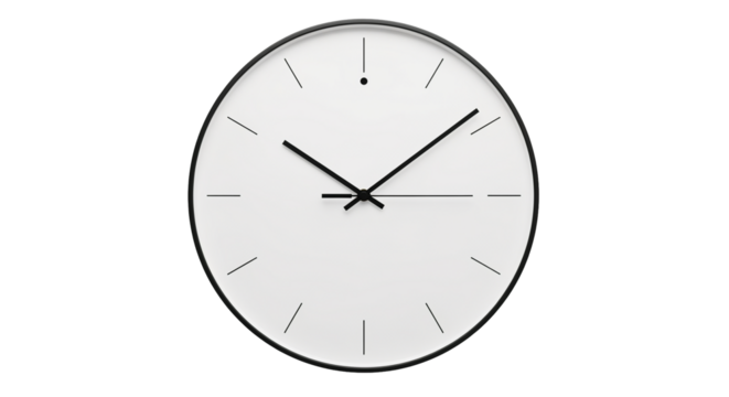 Minimalist Modern Wall Clock Isolated