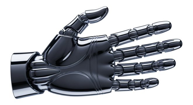 Futuristic Chrome Robotic Hand Isolated - Powered by Adobe