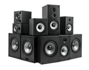 Surround Sound Speakers Arranged for Display