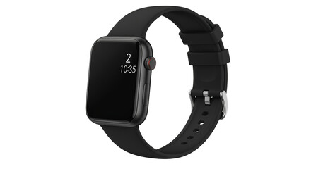 Modern Black Smartwatch with Silicone Band