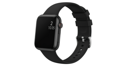 Modern Black Smartwatch with Silicone Band